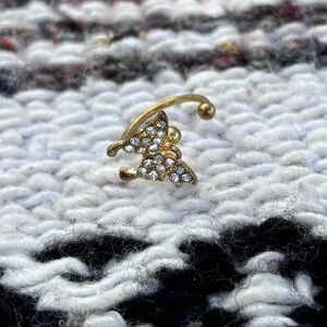 GOLD RHINESTONE BUTTERFLY EAR CUFF